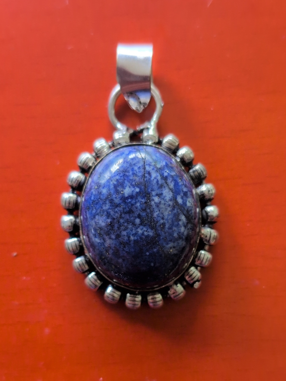 Sterling Silver Pendant with Lapis center